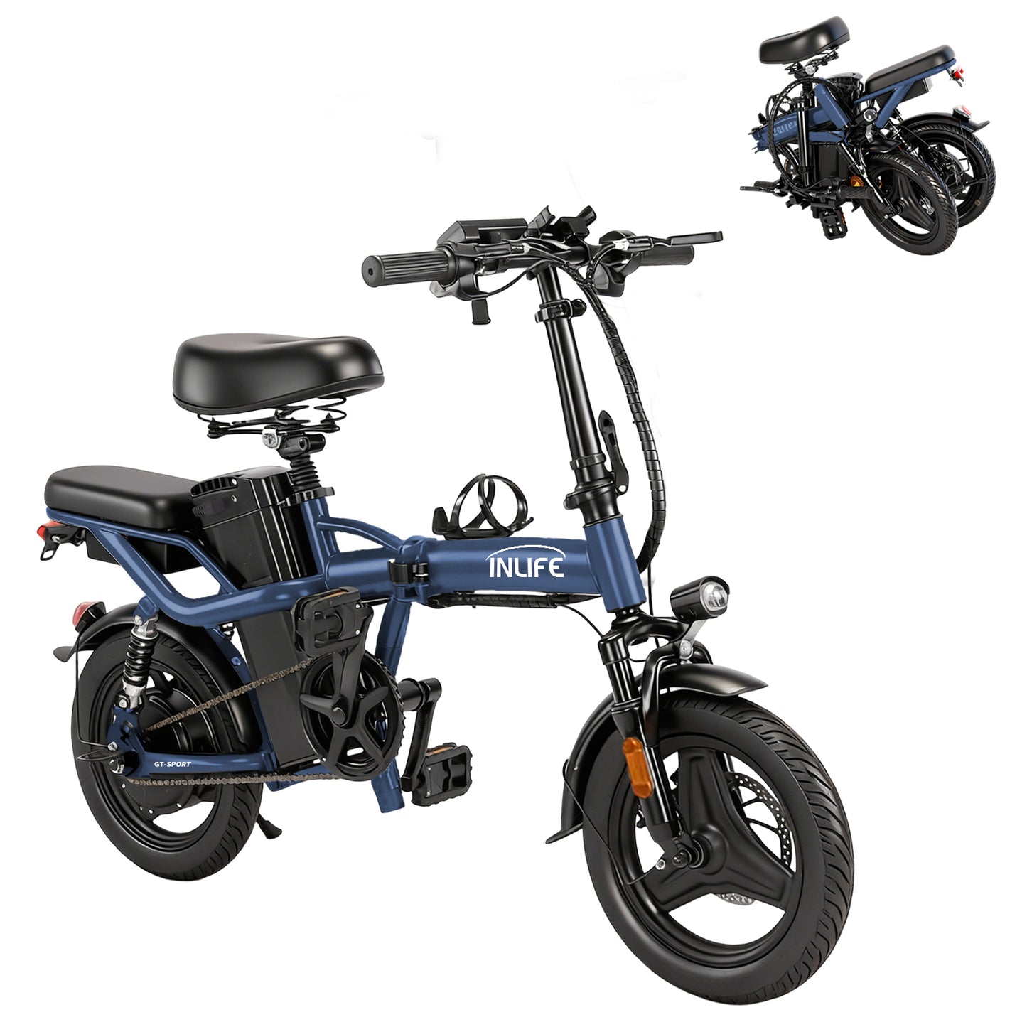 Folding Electric Bicycle with Two Seats 400w 32km/h 40km