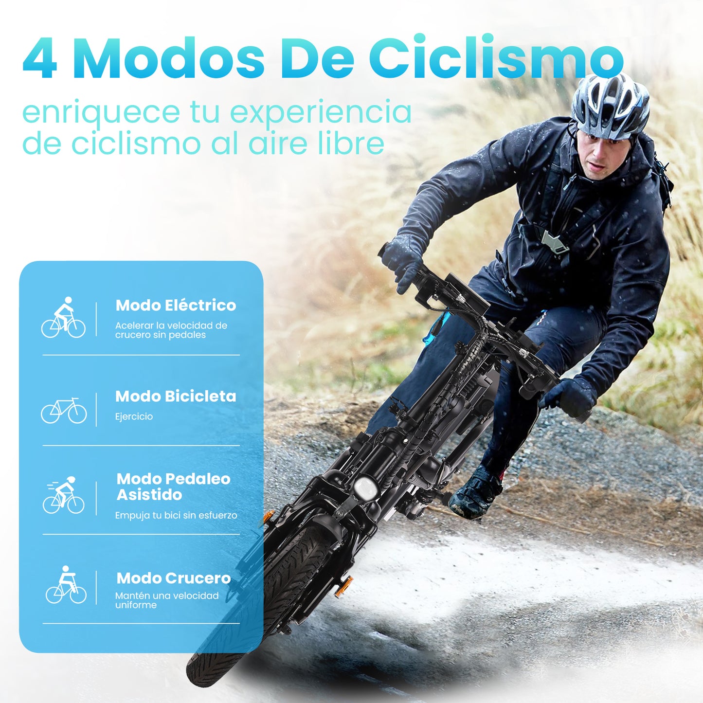 Bicicleta Eléctrica Plegable C/ Dos Asiento 400w 32km/h 40km