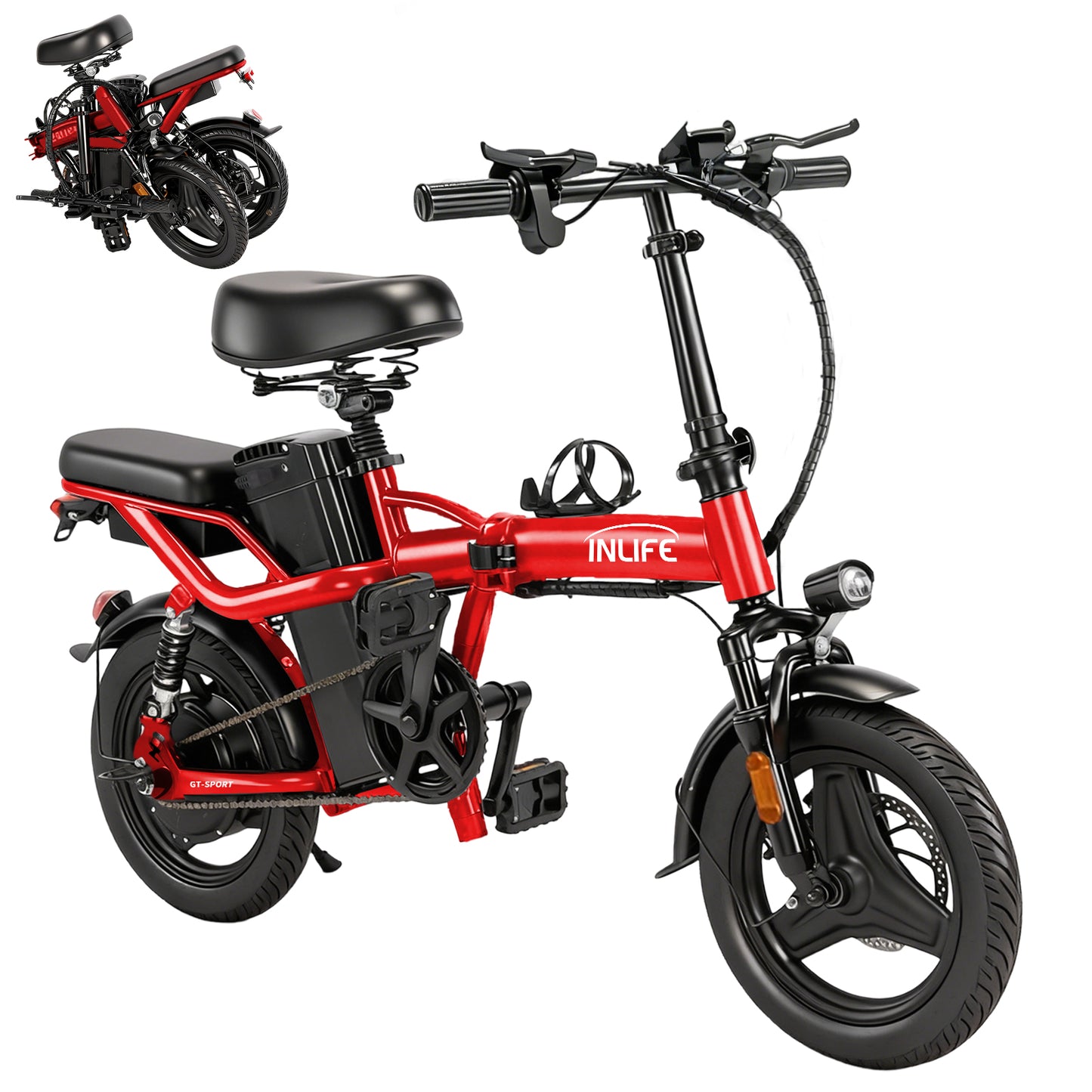 Folding Electric Bicycle with Two Seats 400w 32km/h 40km