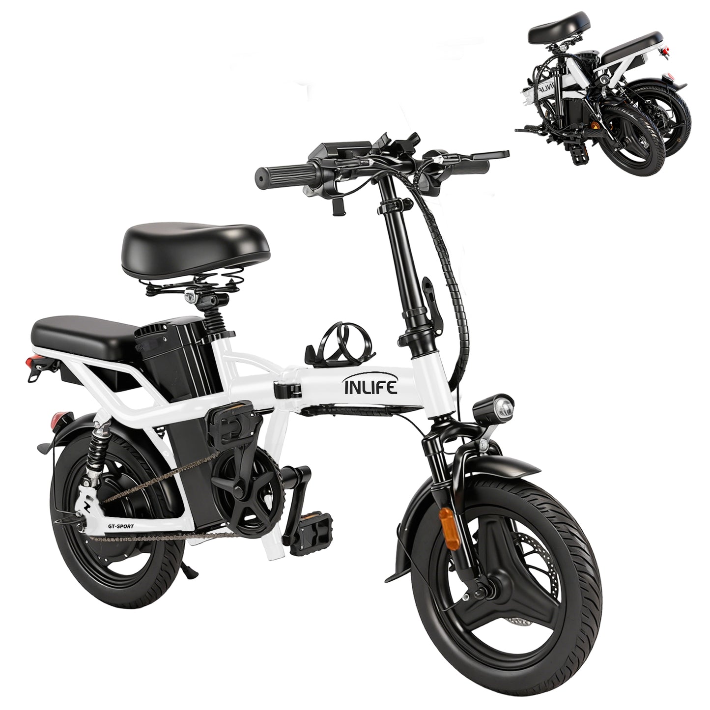 Folding Electric Bicycle with Two Seats 400w 32km/h 40km