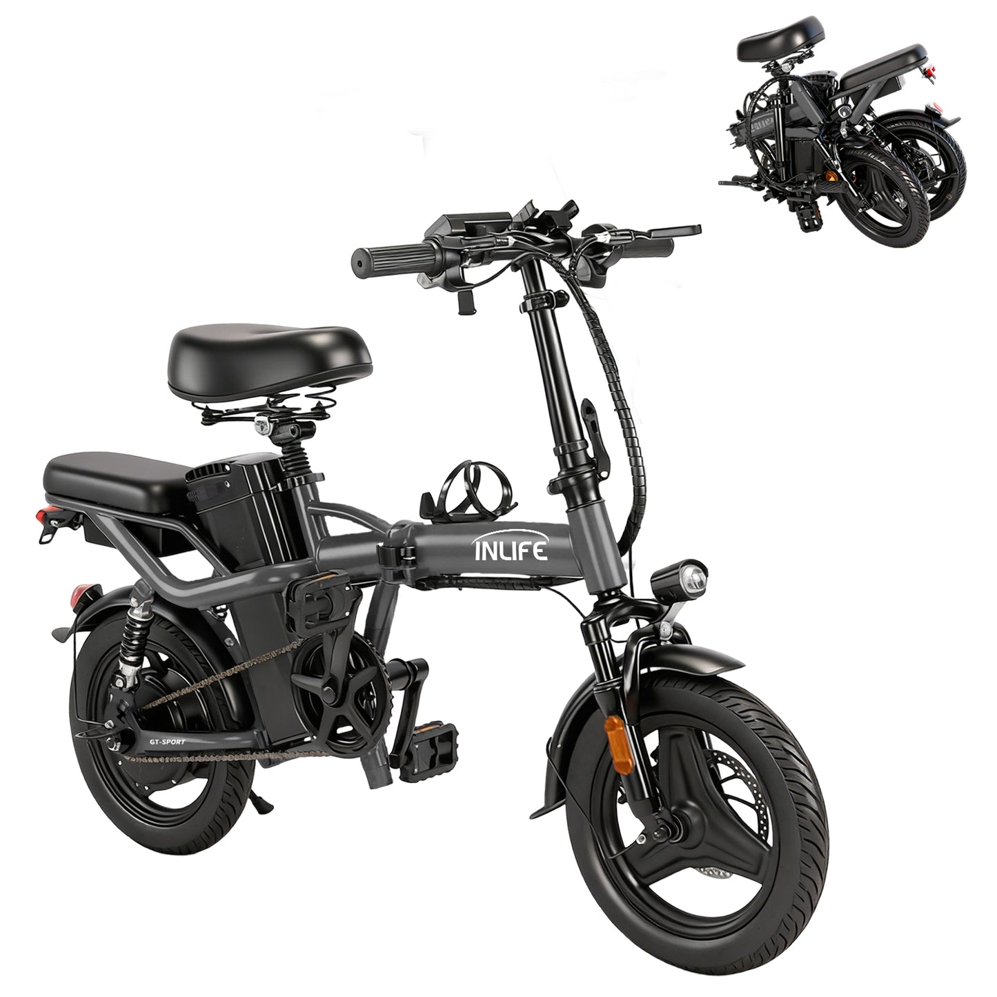 Folding Electric Bicycle with Two Seats 400w 32km/h 40km