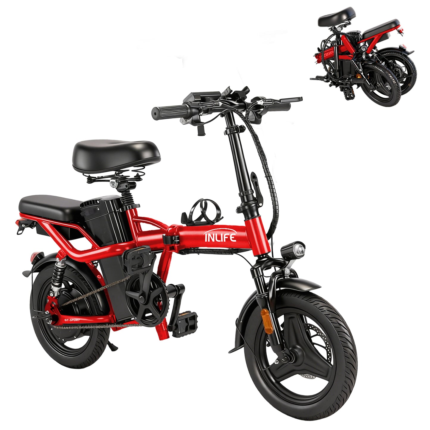 Folding Electric Bicycle with Two Seats 400w 32km/h 40km