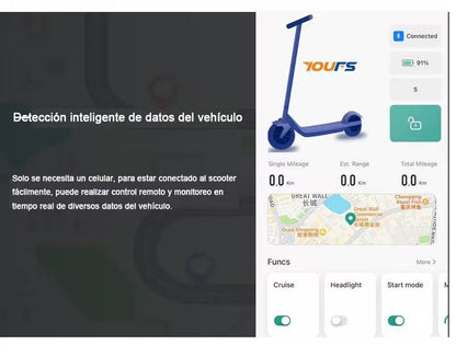 Scooter Eléctrico Patin 30km/h Adulto 350w C/luz Led App Gps